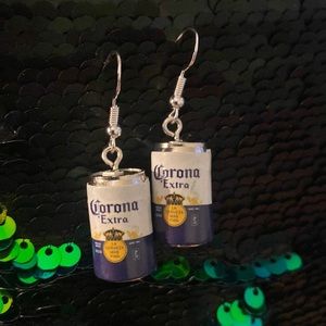 Ss corona extra beer can earrings